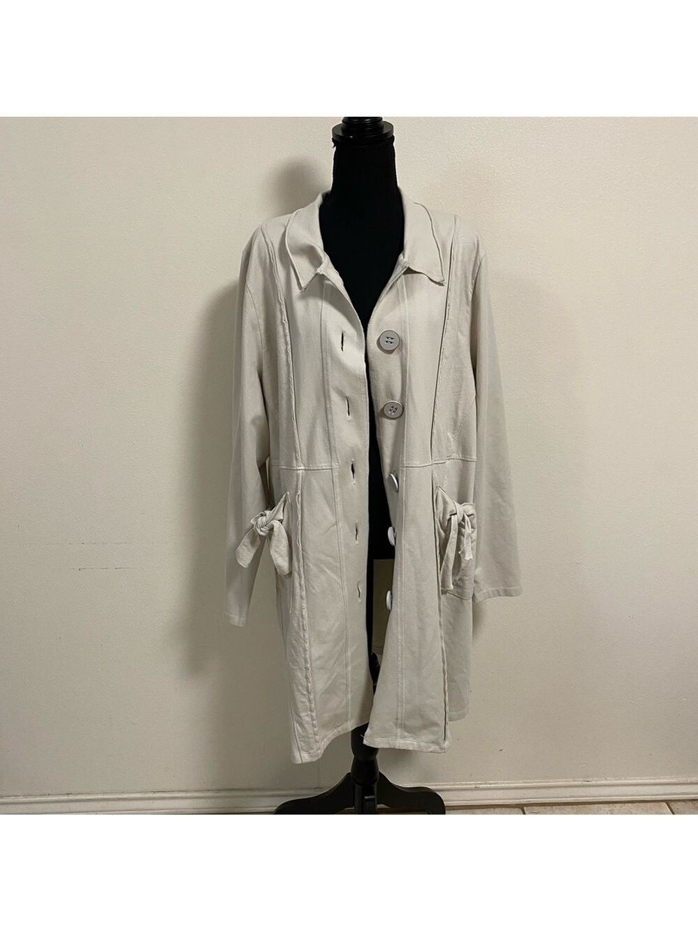 Soft Surroundings Grey Sullivan Jacket Cardigan Beige Size XL